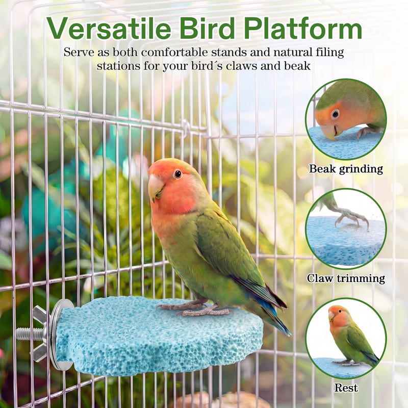 4 PCS Bird Beak Grinding Stone, Bird Perches for Cage,