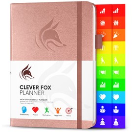 Clever Fox Planner – Undated Weekly & Monthly Planner for Productivity, Time Management & Goals – Organizer Journal – A5 (Rose Gold)