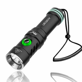 UEQIOV Diving Light is Suitable for Outdoor Scuba Diving, 4000lm Bright Diving Flashlight, 4 Modes of Underwater Lights, IPX8 Waterproof Flashlight