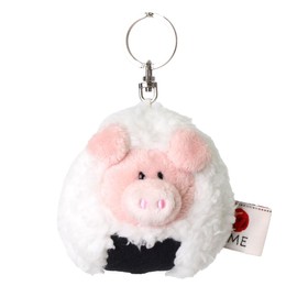 NICI Pink Pig Rice Ball Keychain 3.1 inches (8 cm) Pig, Plush Toy, W3.1 x D3.1 x H3.1 inches (8 x 8 x 8 x 8 cm)