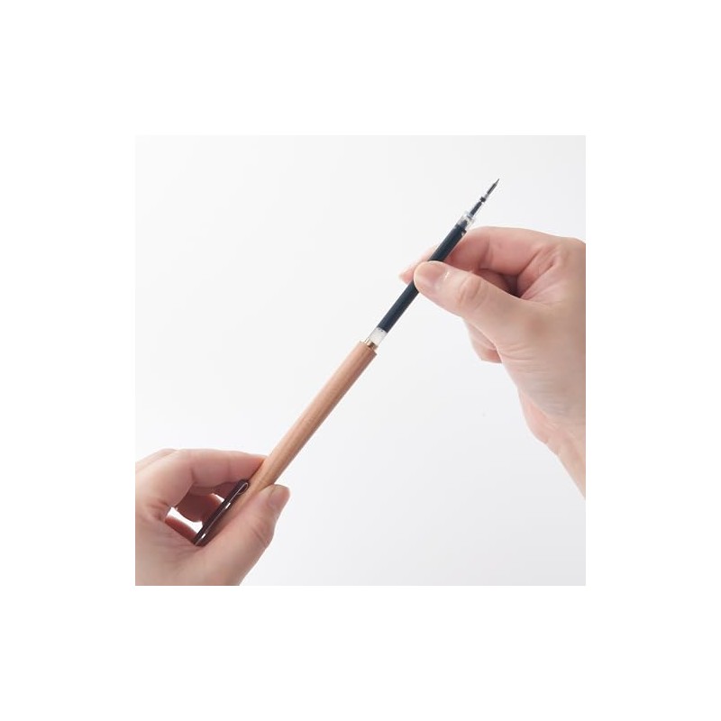 MUJI NBD11A1S Ball Point Retractable Body Wooden Shaft