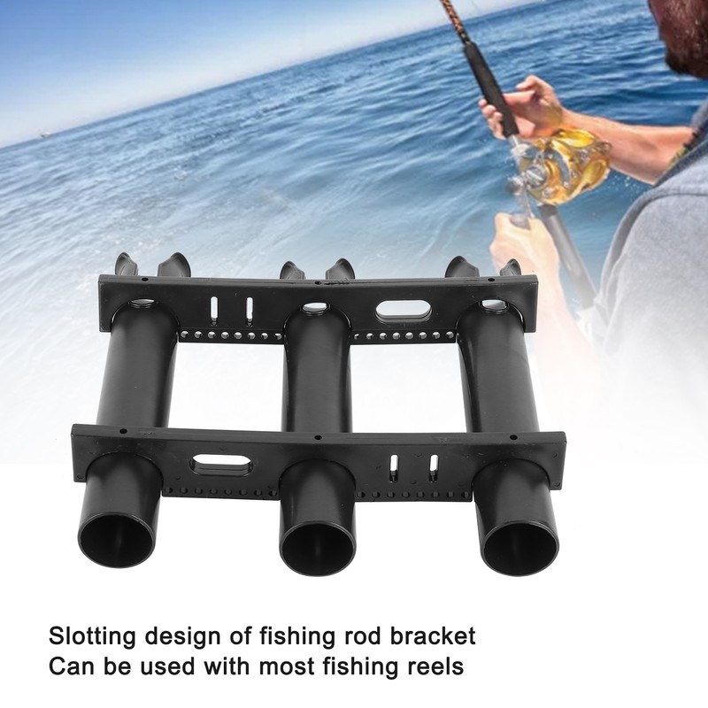 Outdoor Fishing Vertical 3‑Link Fishing Rod Rack Storage Holder Pole