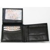 Black Trifold Compact Sized Soft Genuine Leather Wallet