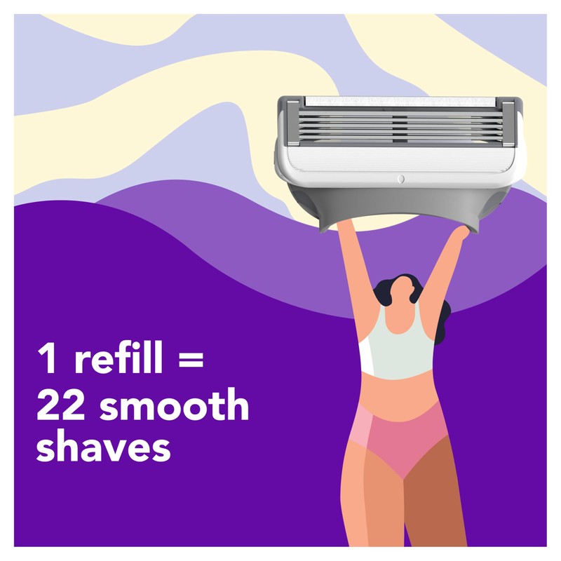 joy Womens Razor Blade Refills, 12 Count, Purple, Lubrastrip to