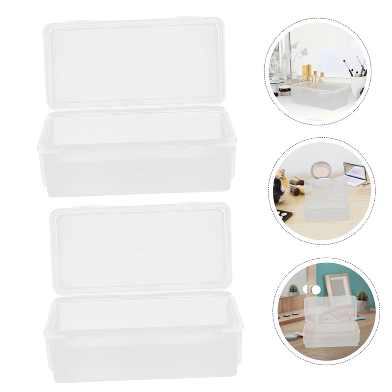 SHOWERORO 2pcs Desktop Storage Box Set Versatile Plastic Organizer for