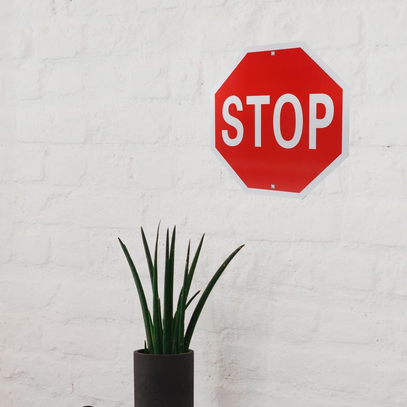 Traffic Stop Sign - Weatherproof Aluminum Octagon Warning Sign for