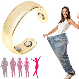 BLOHDI Ring 1st Gen,Magnetic Ring,Acupressure Magnetisc Ring Rings for Women Men (Gold)