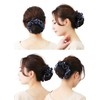Bun Cover Chignon with Net Satin Pearl Young Look Elegant