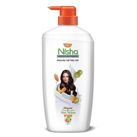 Nisha Almond & Olive Actives Shampoo For Smooth Soft Silky Hair, 21.97 Fl Oz