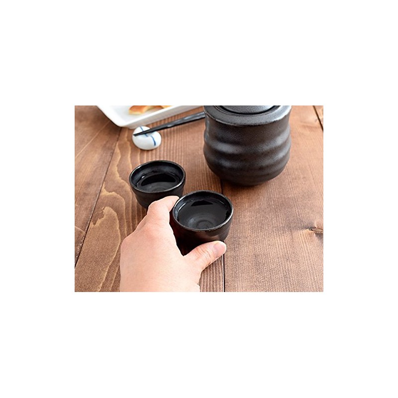 Tableware East Sake Cup Guinomi, Iron Black or-002