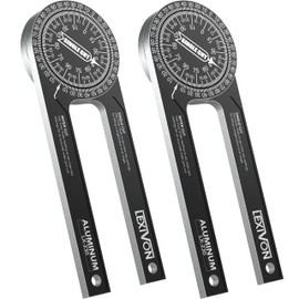 LEXIVON [2-pack] Aluminum Miter Saw Protractor | 7-Inch Rust Proof Angle Finder Featuring Precision Laser Engraved Scales (LX-230X2)