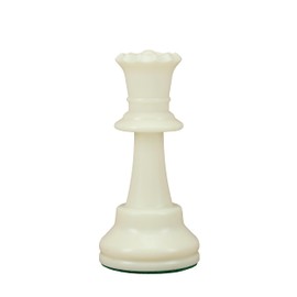 WE Games Replacement Staunton Chess Piece - Light Queen, Heavy Weighted Tournament Style Plastic Piece with Felt Bottom - Single Replacement for Classic or Decorative Chess Sets
