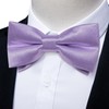 DiBanGu Mens Lavender Bow Ties Solid Color Ajustable Pre-tied Bowtie
