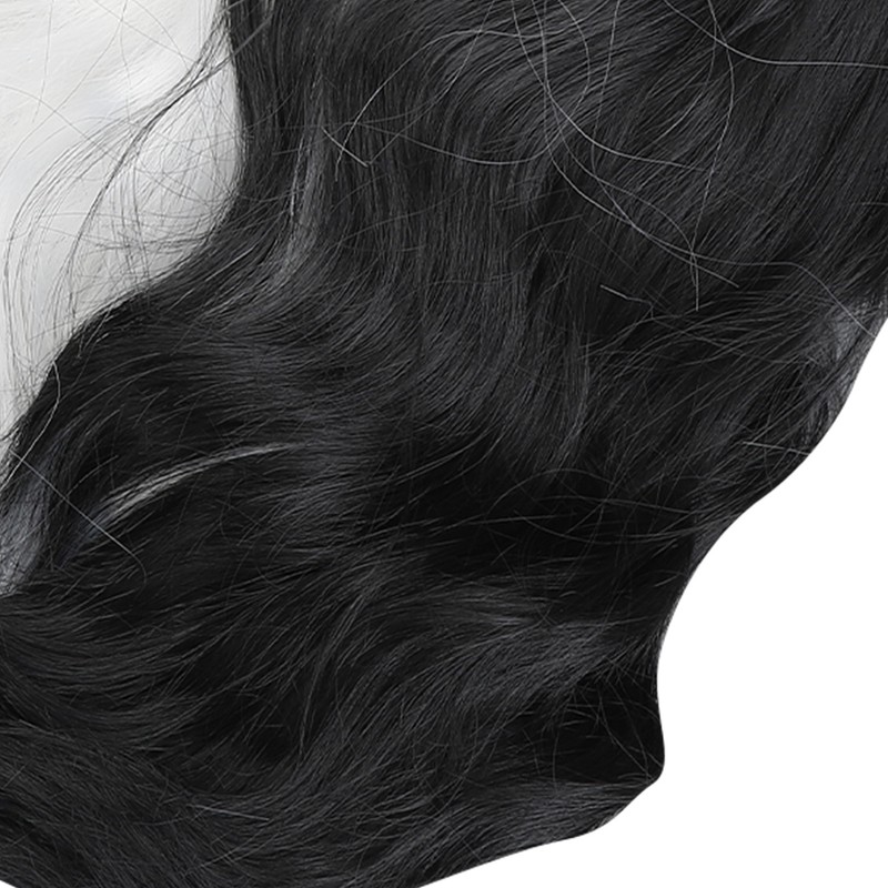 Black and White Short Curly Wig Women Cosplay Party Shoulder