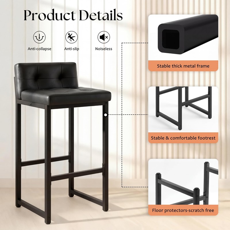 Bar Stools Set of 2, Counter Height Bar Stools Sets