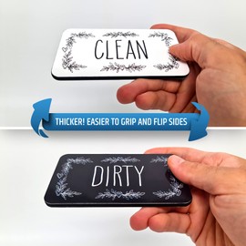 Thick Dishwasher Magnet Clean Dirty Sign That Will Never Fall - Magnetic Dirty/Clean Indicator | Thicker & Stronger (Upgraded Magnets) | Doesn’t Peel | 4.5 * 2.5 Inches - Classic Decorative