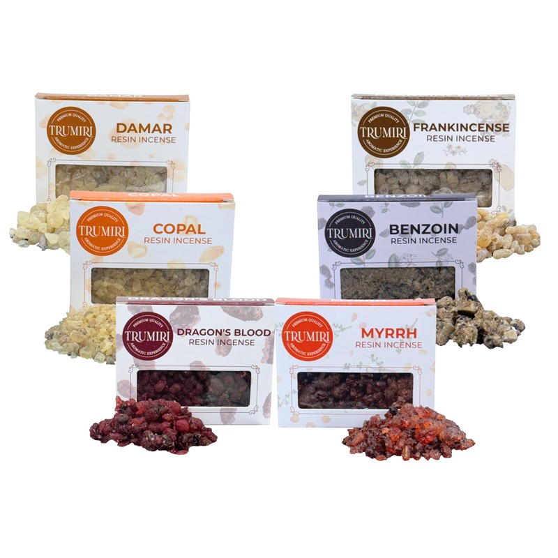 Resin Incense - Natural Tree Gum Sap - 6x30g Variety