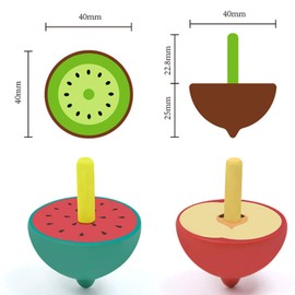 Zuzer 25 Pieces Wooden Spinning Tops, Toy Spinning Tops, Wooden Children's Toy Spinning Tops, Colourful Wooden Toy Spinning Tops for Party Bags, Gift, Birthday (Random Pattern)