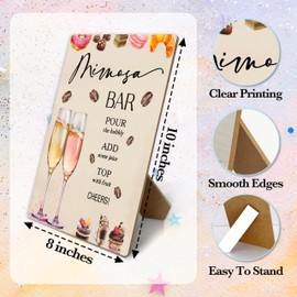 Coffee Mimosa Bar Sign, Wedding Shower Supplies, Bar Sign For Gender Reveal Party Wedding Reception Event Party, Bridal Shower Decor, 8x11 Inches Tabletop Decor, Wood Sign With Stand, b20