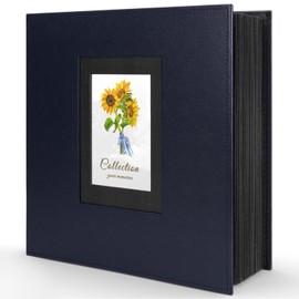 Photo Album 4x6 600 Photos, Leather Cover Extra Large Capacity Holds 600 Horizontal and Vertical 4x6 Pictures Record Valentine's Day Christmas Holiday Commemorative Gift(Blue, 600 Pockets)