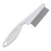 Pet Grooming Comb, Ergonomic Handle Design, Fine Metal Teeth, White