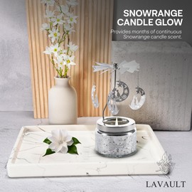 Lavault Rotary Candleholder - Spinning Candle Holder Carousel - Candle with Spinner Wheel - Sustainable Elegance & Soothing Scents - Ideal Home Decoration- Moon Cat (Silver)