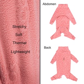Dog Coats Autumn Winter Jumpsuit for Large Medium Dogs, Warmer Recovery Suit Polar Fleece Dog Bodysuit Lightweight Pajamas Pullover Stretchy Onesie Four-Legged Cold Weather Clothes (Pink, 5X-Large)