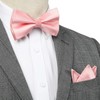 HISDERN Bow Tie Pre-Tied Men's Bow Tie with Pocket Square