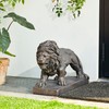 Glitzhome Guardian Walking Lion Garden Statue MGO Outdoor Decoration, 24.5"
