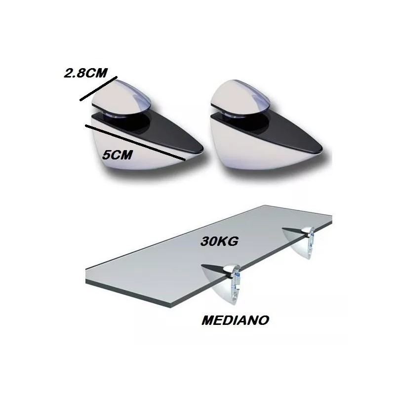 LIZOFERTAS Soportes Para Repisas De Cristal Tucan 30kg Mediano 2