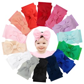 YanJie Baby Girl Bows Newborn Hair Bows for Girls Baby Headbands Toddler Infant Hair Accessories Pretty Headbands for Girls Pink Red Blue