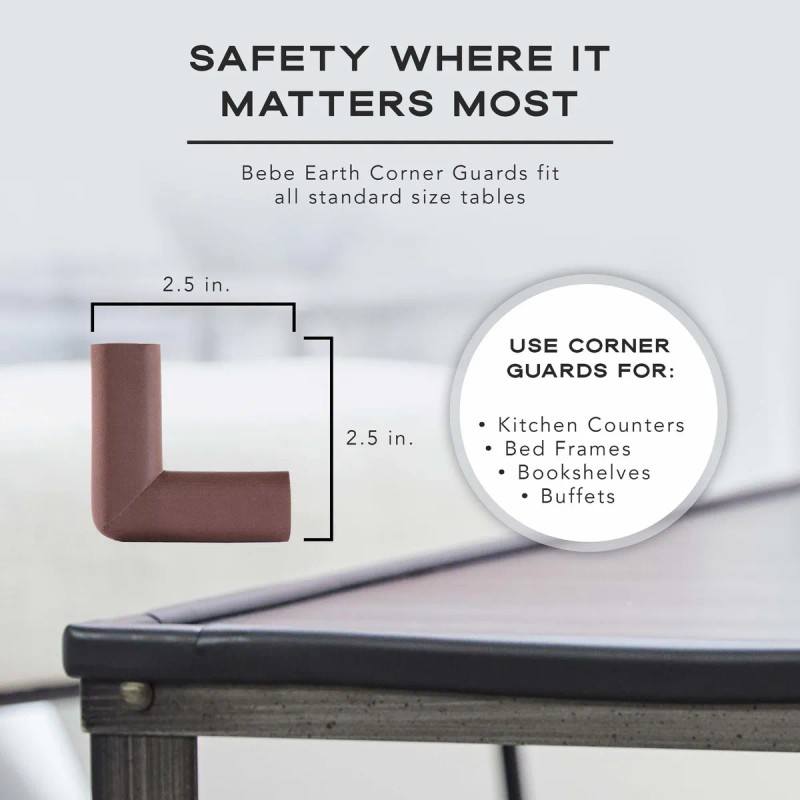 Protector De Bordes Y Esquinas Antibebe 16 Piezas Marron