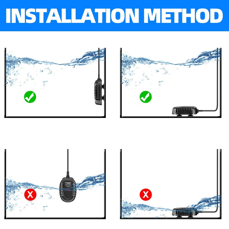FREESEA Aquarium Fish Tank Heater: 75W Small Submersible Turtle Heater