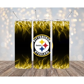 Handmade Pittsburgh Steelers Inspired 20 oz Stainless Steel Tumbler Handmade