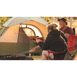 Firebuggz Campfire Fishing Pole Roaster for Hot Dog and Marshmallow Cooking on Open Flame (Orange, 1 Pack)