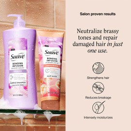 Suave Purple Shampoo, Sulfate-Free, Toning + Hair Mask Leave-In Conditioner, Bonding Infusion Treatment for Dry, Damaged Hair