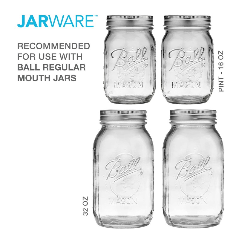 Jarware Mason Jar Cocktail Shaker Lid For Regular Mouth Mason