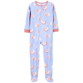 Carter's Big Girls Footed Microfleece PJ's Sleeper Pajamas (US, Age, 12 Years, Rainbow/Blue)