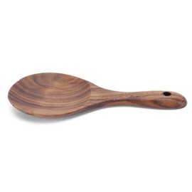Shanrya Wooden Large Serving Rice Paddle, 18cm Rice Spoon, 1 Piece, Dishwasher Safe, Recommended for Home Restaurant Use