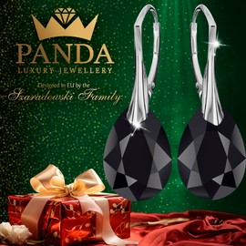 Earrings 925 Silver Hanging, Earrings Hanging with Crystals, Choose Jewellery for You, Bet on Silver Earrings in the Shape of a Pear, Silver, Crystal