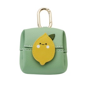 WisePoint Fruit-Shaped Coin Purse, Foldable PU Leather Wallet Mini Wallet Purse for Women and Girls, Cute Change Purses with Keyring and Snap for Working, Dating, Travelling, Shopping (Lemon)