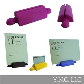 Rolling PIN Design Recipe Card Stand Business Cards Holder Kitchen Bakery Decor Made in USA PR4733