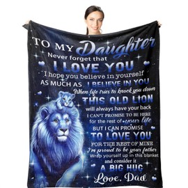 Wisegem Daughter Gifts from Dad - Gift for Daughters from Dad 60"x 50" Blanket - Birthday Gifts for Daughter from Father - to My Daughter from Dad Unique - Daughter Graduation Gift Ideas