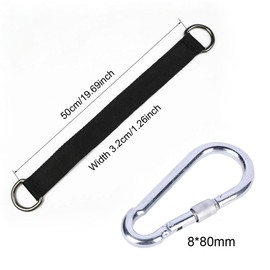 SquEqu 2 Pack Tree Swing Straps Hanging Kit 50cm 400lbs Heavy Duty Belt with Safer Lock Snap Hook Clip Carabiner Connector for Hammock Punching Bag Swings Chair Seat Gym Bar Handle Cable Outdoor