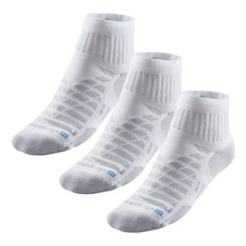 R-Gear Drymax Quarter Running Socks For Men and Women, Medium Cushion | Breathable, Moisture Control & Anti Blister | S, White, 3 Pack