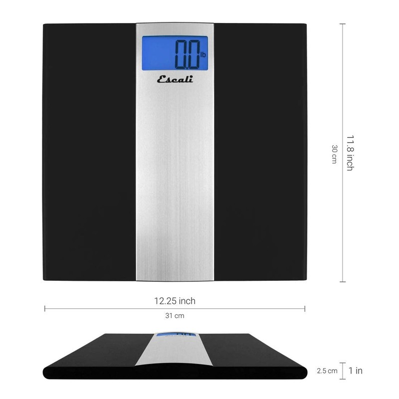 Escali Ultra Slim Digital Bathroom Scale for Body Weight, Bath