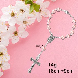 Catholic Rosary Beads Bracelet,Catholic Auto Rosary with Metal Crucifix Cross Virgin Mary Pendant,Car Rosary Mirror Hanging Ornament,Rearview Mirror Accesories,Car Interior Decor,Christian Gifts