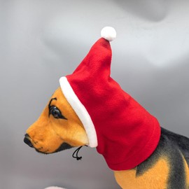 BT Bear Plush Dog Hats,Windproof Warm Pet Ear Cover,Christmas Dogs Hat Dog Head Wrap Quiet Ears for Dogs,Dog Ear Muffs for Small Dogs Medium Dogs (Red)