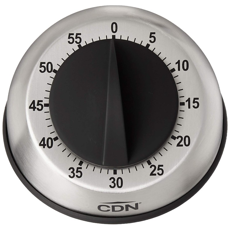 CDN Compact 60-Minute Mechanical Timer | Easy-to-Read 2.5” Dial |