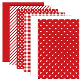 Whaline 90 Sheets Valentine's Day Heart Tissue Paper Red Heart Plaid Dot Stripe Gift Wrapping Paper Assorted Valentine Tissue Paper Bluk for Wedding Holiday Birthday Party Decor, 19.7 x 13.8 Inch